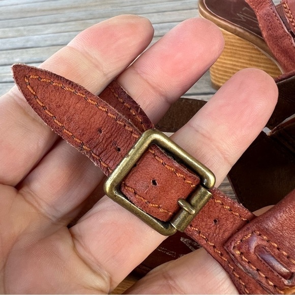 Miz Mooz Kenmare Leather Wedge Slingback Sandal Rust Brown EU 37 US 6.5/7 GUC - Picture 11 of 14